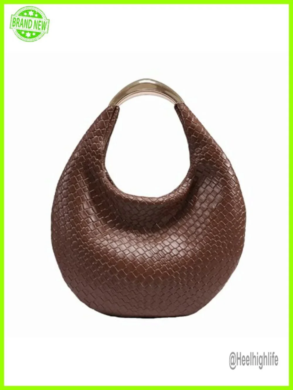 Woven Braided Hobo Bag, PU Leather Crescent Tote Handbag, Shoulder Purse
